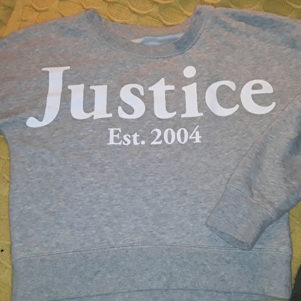 Crop Sweater Justice est. 2004 Shirt Grey Soft